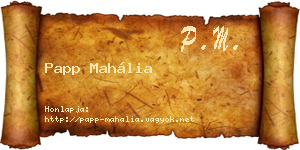 Papp Mahália névjegykártya