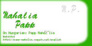 mahalia papp business card
